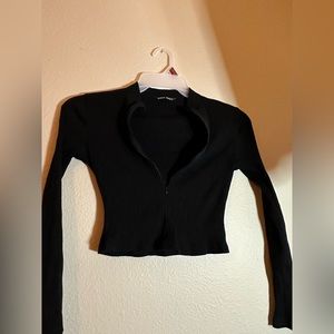 Shein black long sleeve crop top (S)